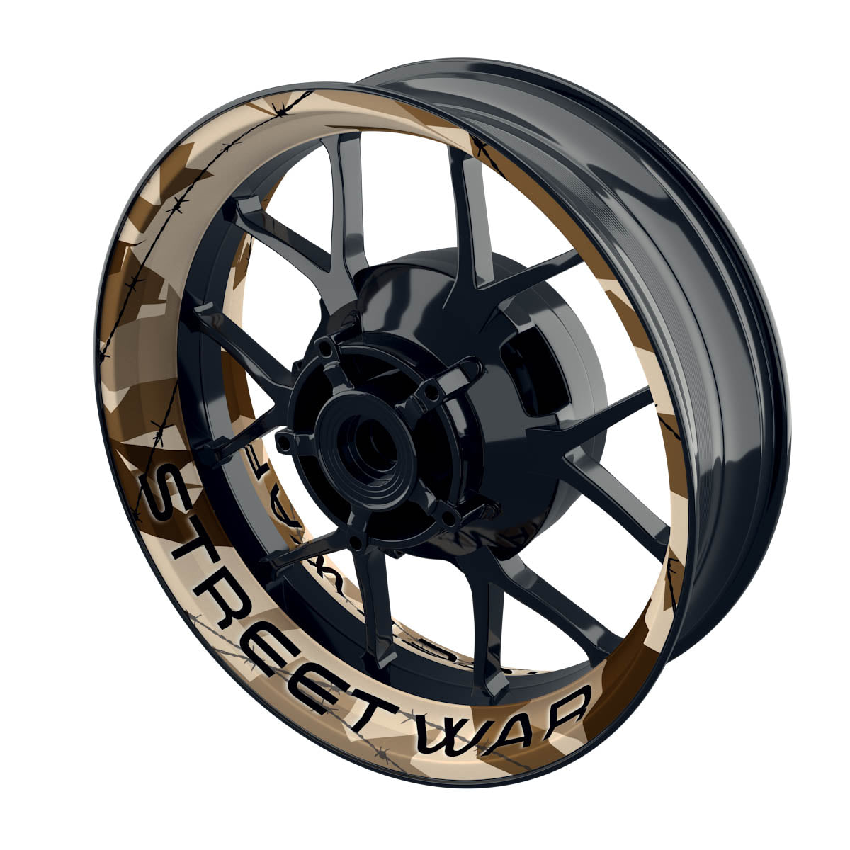 Felgenaufkleber Camouflage Desert eckig Streetwar Premium keine
