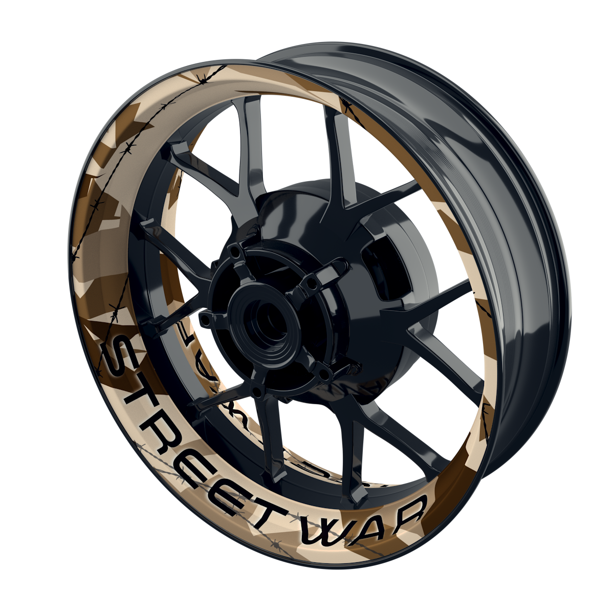 Felgenaufkleber Camouflage Desert eckig Streetwar Premium keine