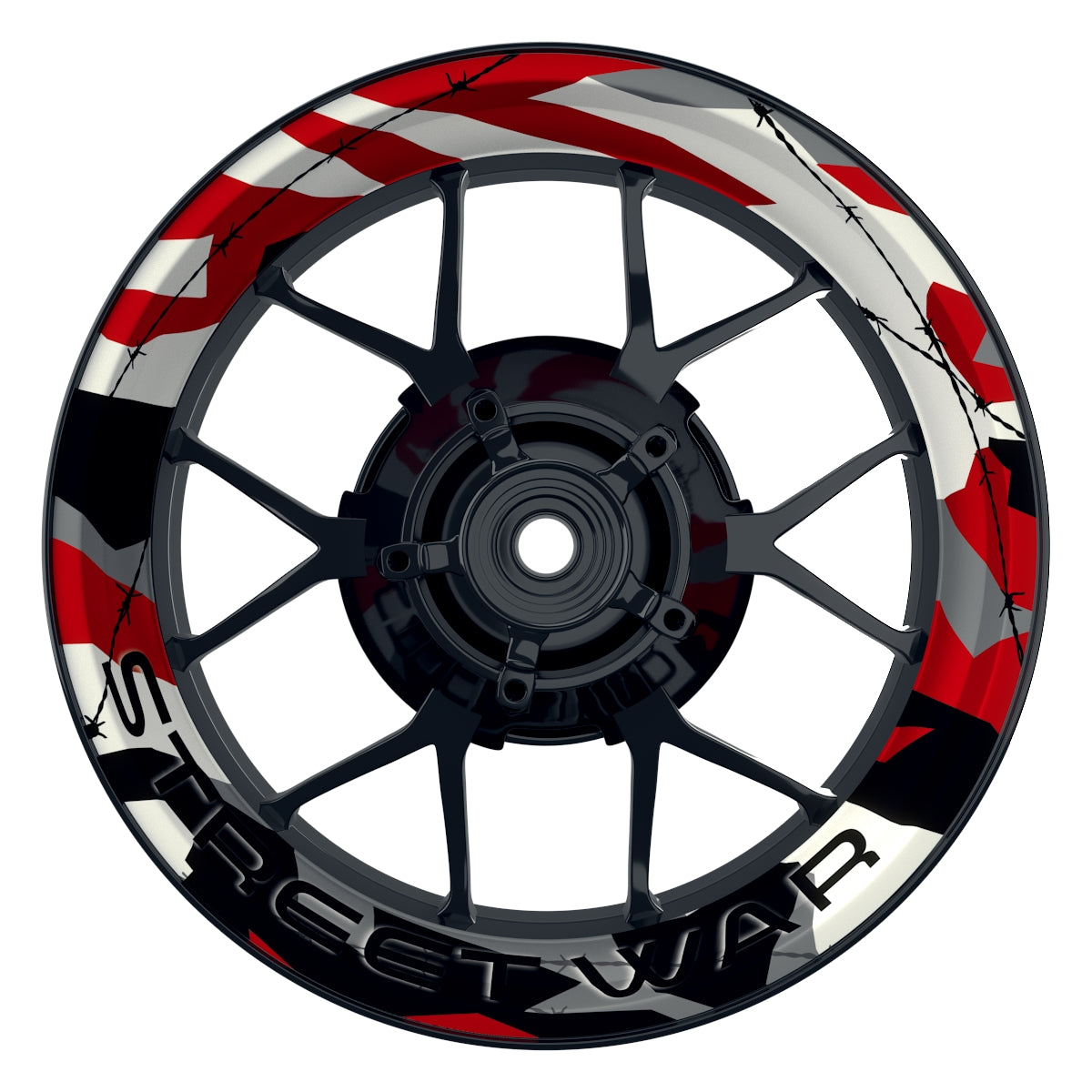 Felgenaufkleber Camouflage Redwood Eckig Streetwar Premium keine