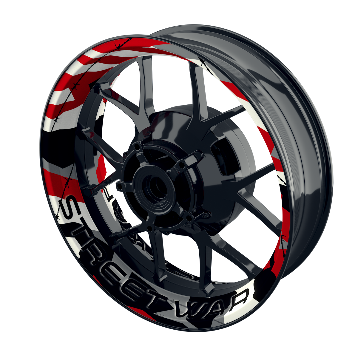 Felgenaufkleber Camouflage Redwood Eckig Streetwar Premium keine