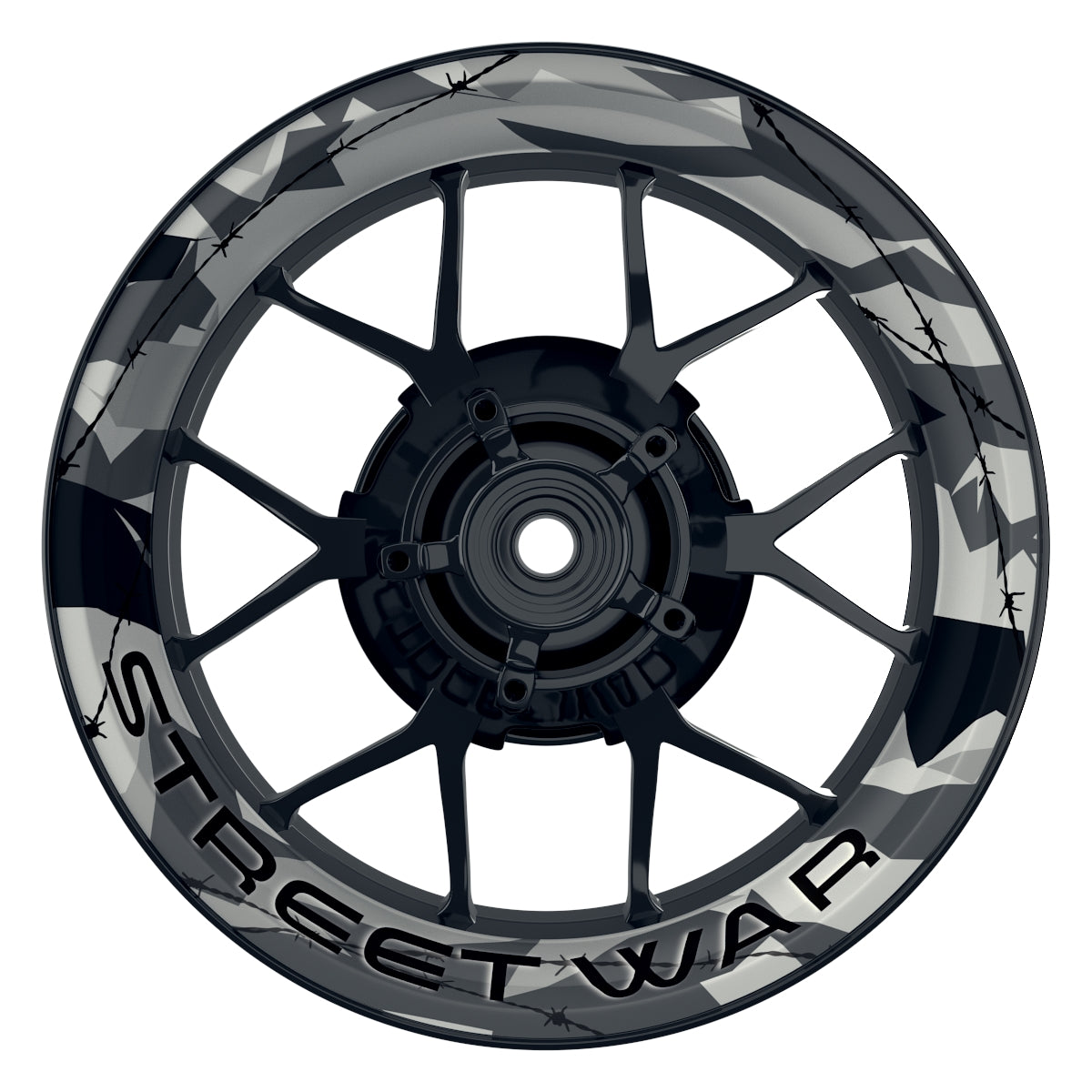 Felgenaufkleber Camouflage Snow eckig Streetwar Premium keine