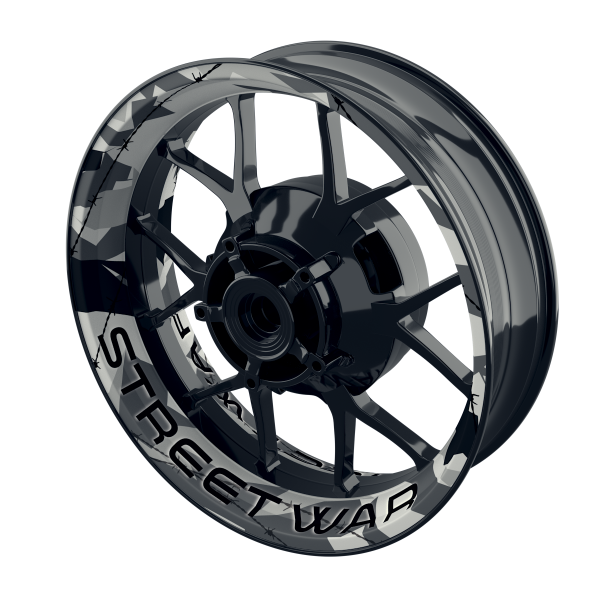 Felgenaufkleber Camouflage Snow eckig Streetwar Premium keine