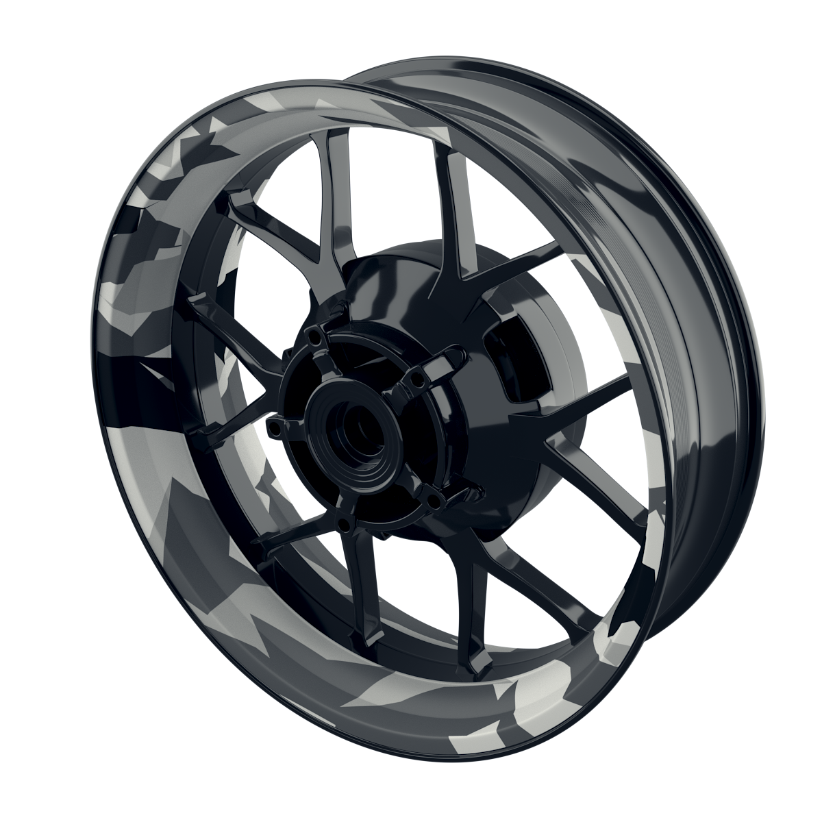 Felgenaufkleber Camouflage Snow eckig clean Premium keine