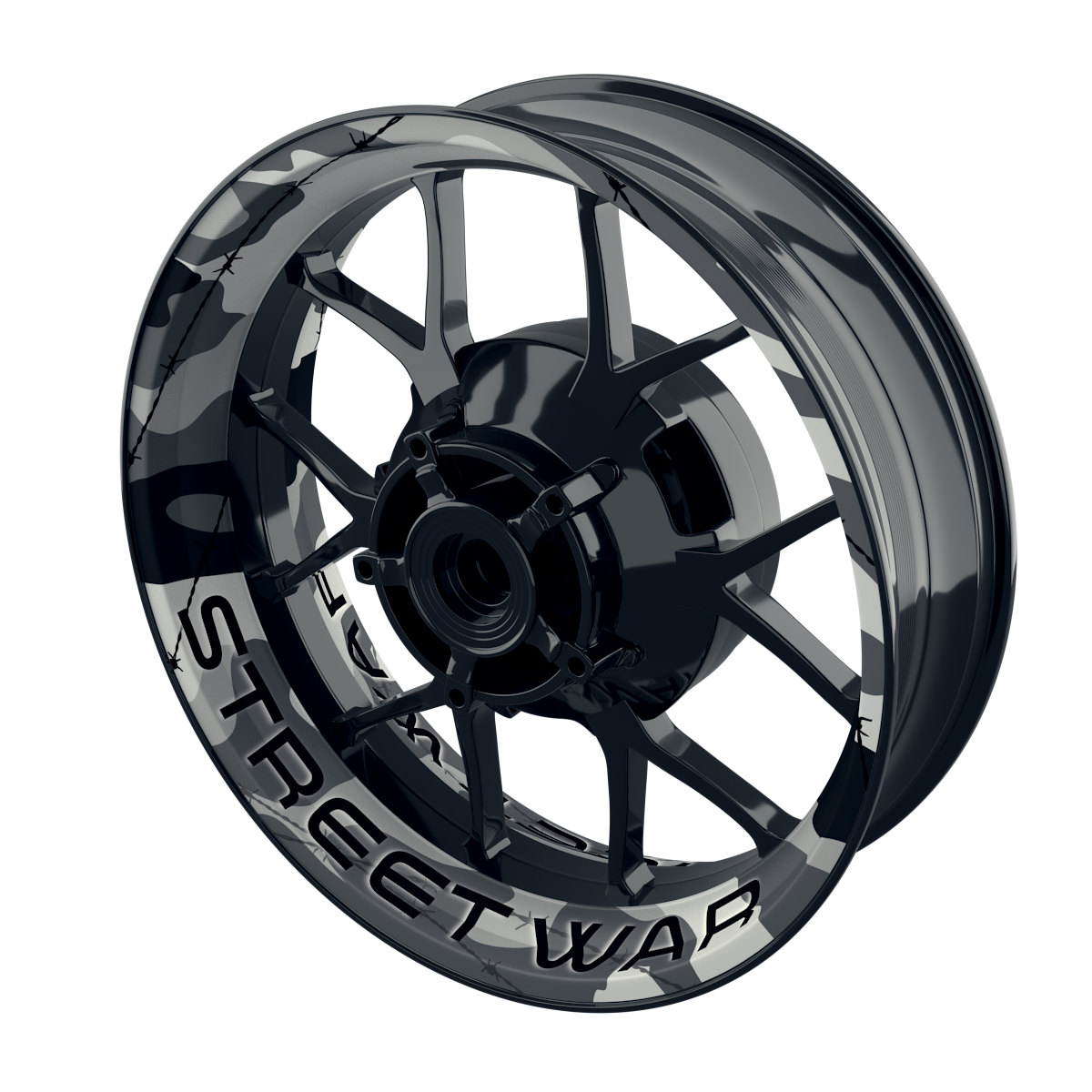 Felgenaufkleber Camouflage Snow rund Streetwar Premium keine