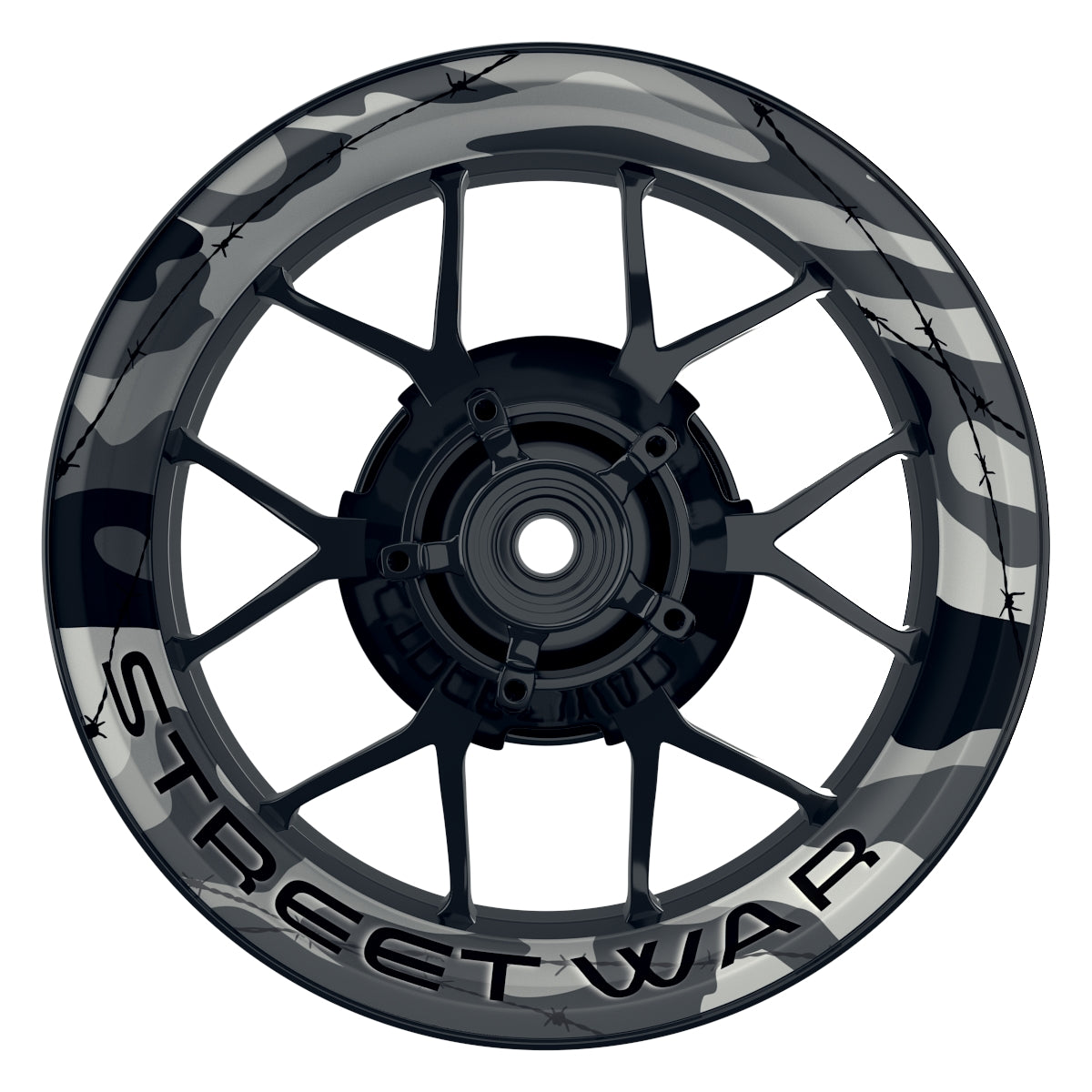 Felgenaufkleber Camouflage Snow rund Streetwar Premium keine