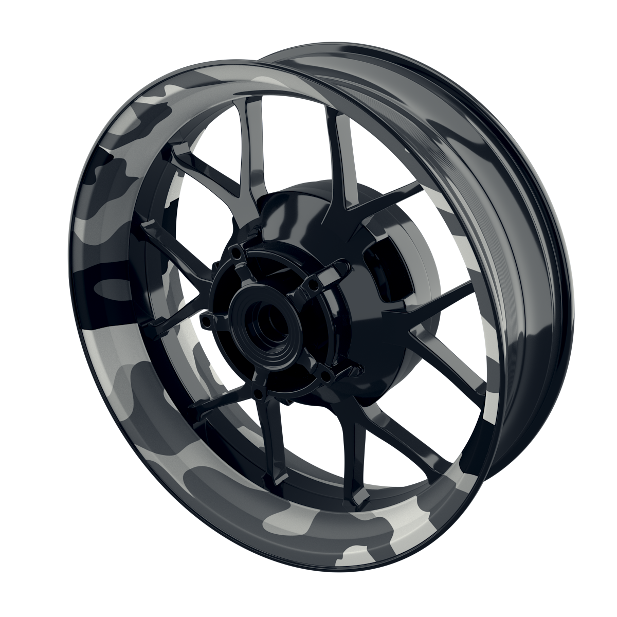Felgenaufkleber Camouflage Snow rund clean Premium keine