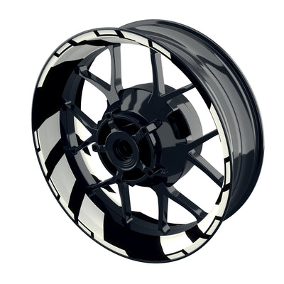 Felgenaufkleber Chainsaw weiss Wheelsticker Premium geteilt rot