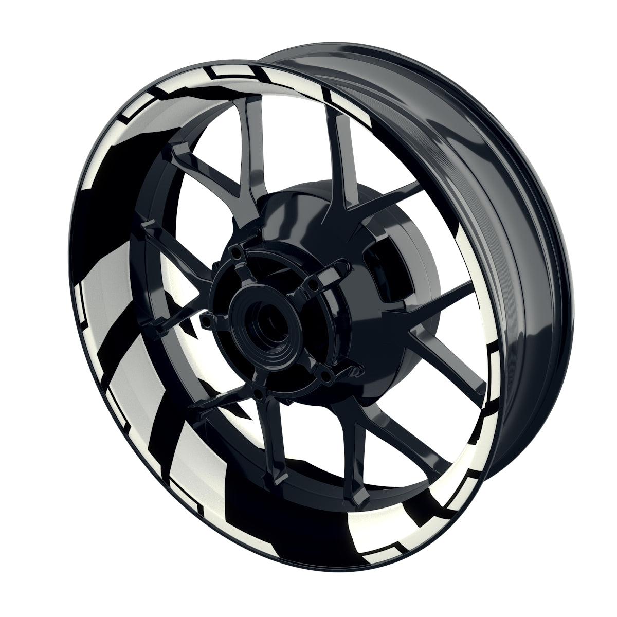 Felgenaufkleber Chainsaw weiss Wheelsticker Premium geteilt rot