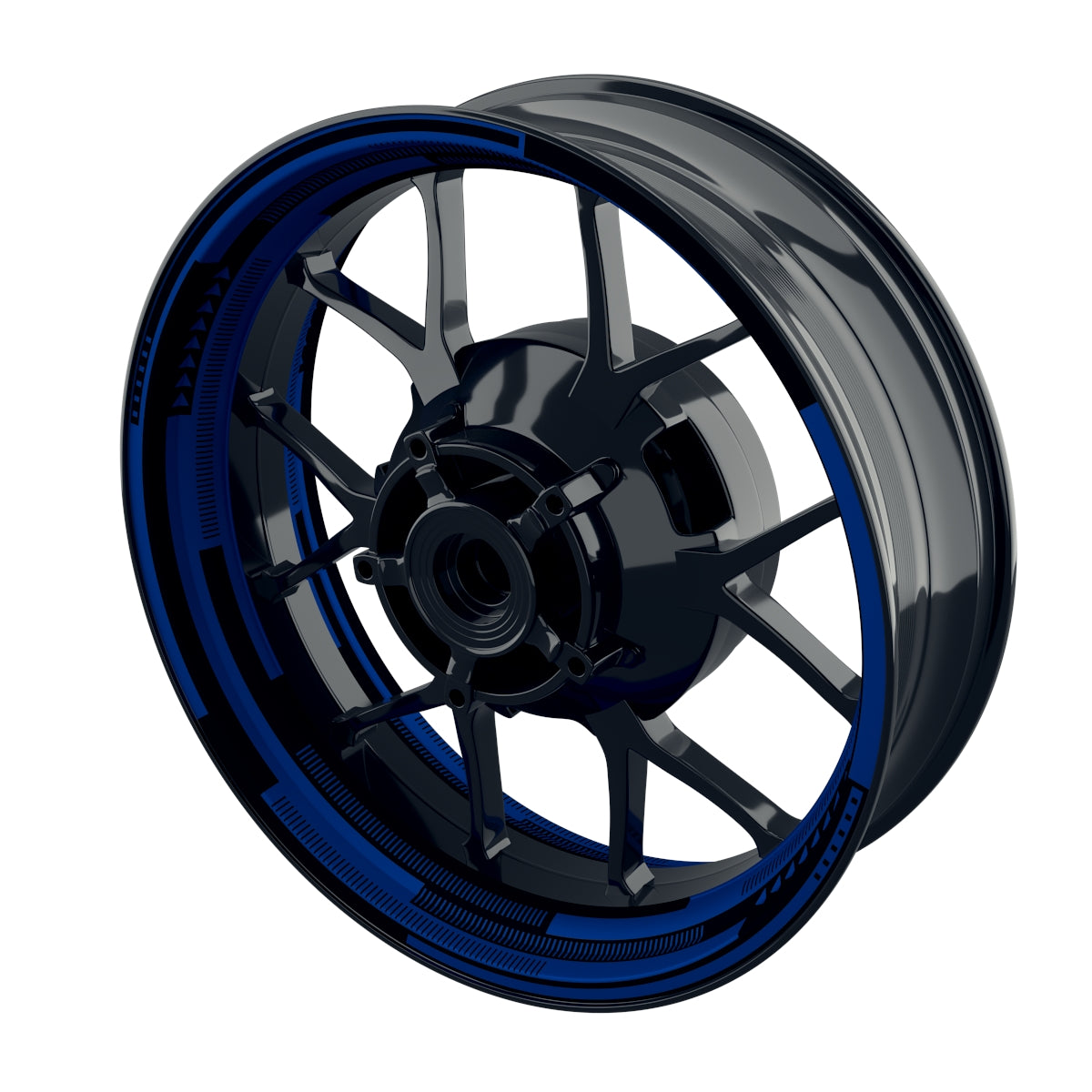 Felgenaufkleber Cybertech schwarz Wheelsticker Premium geteilt blau