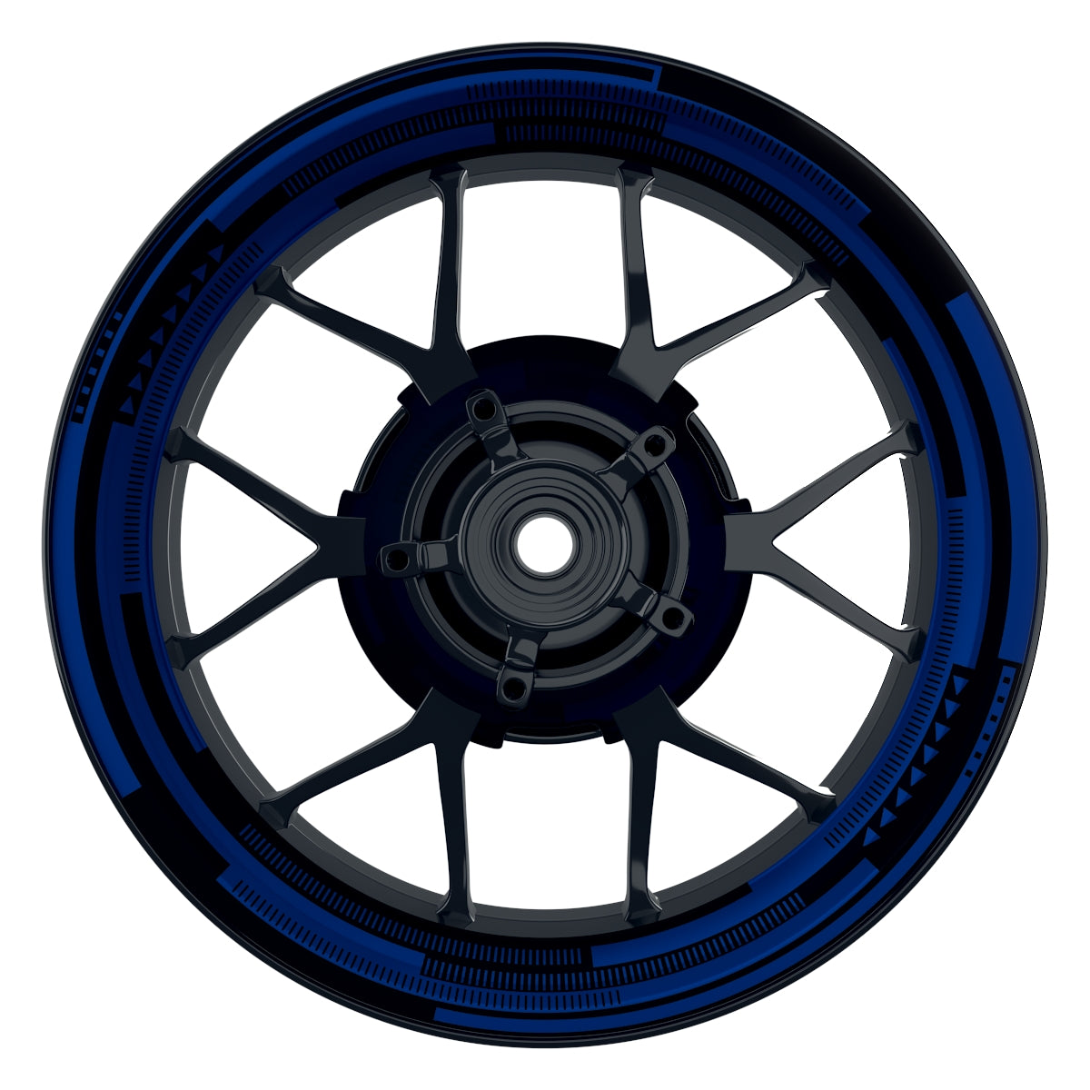 Felgenaufkleber Cybertech schwarz Wheelsticker Premium geteilt blau