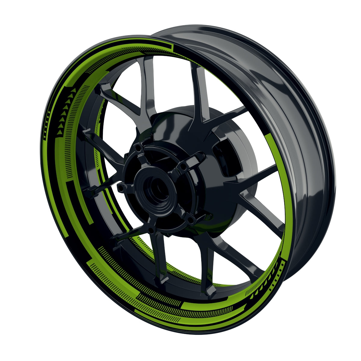 Felgenaufkleber Cybertech schwarz Wheelsticker Premium grün