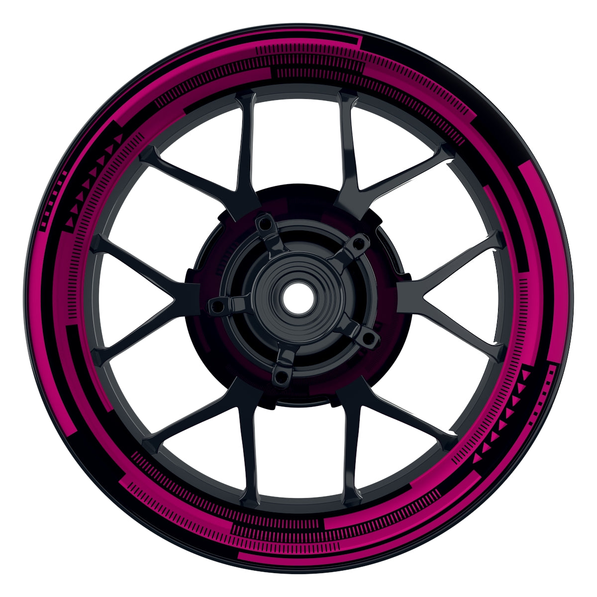 Felgenaufkleber Cybertech schwarz Wheelsticker Premium geteilt pink