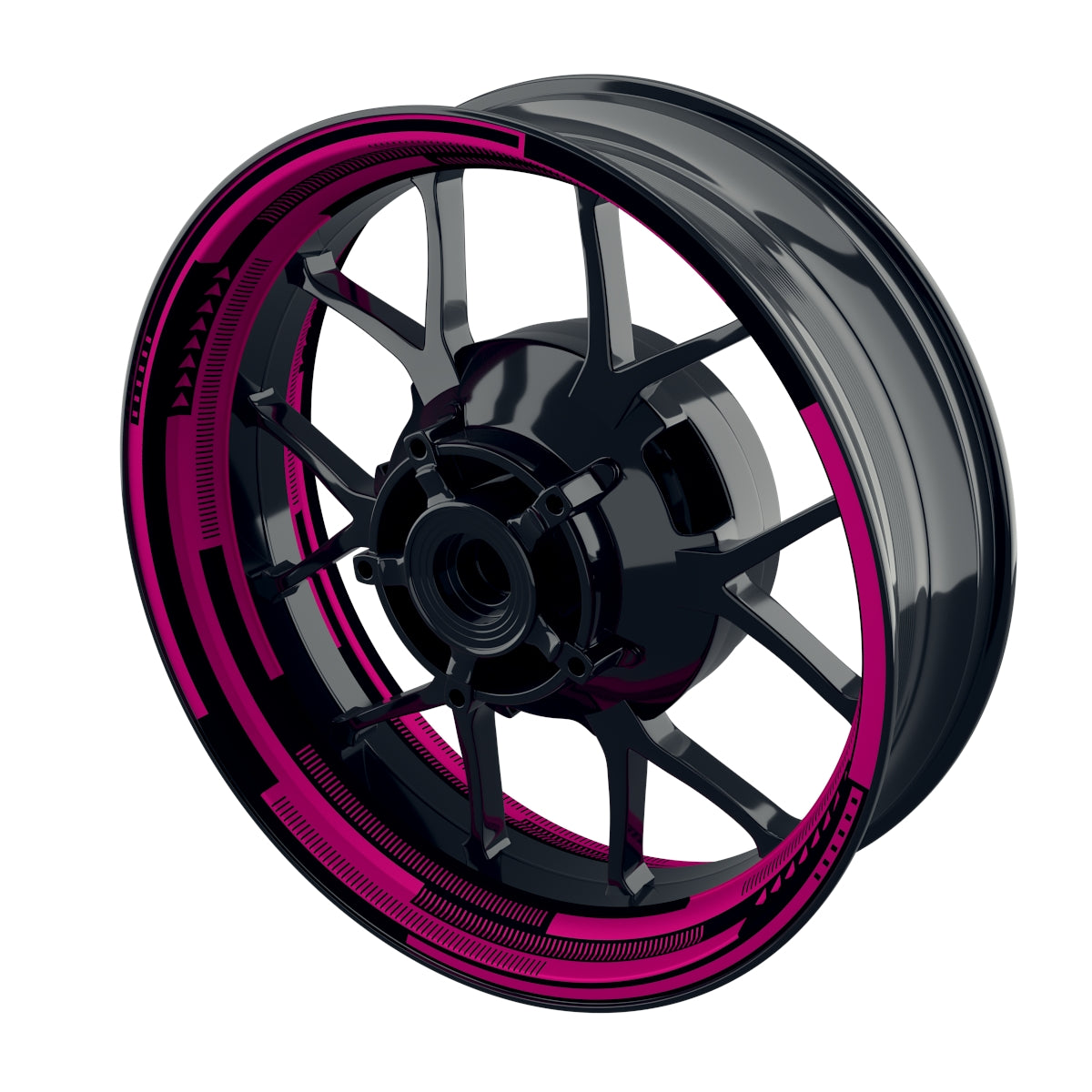 Individuelle Felgenaufkleber "Cybertech" schwarz Premium Wheelsticker pink