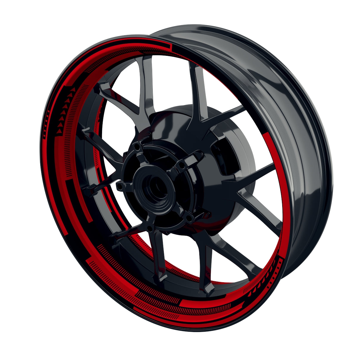Felgenaufkleber Cybertech schwarz Wheelsticker Premium rot
