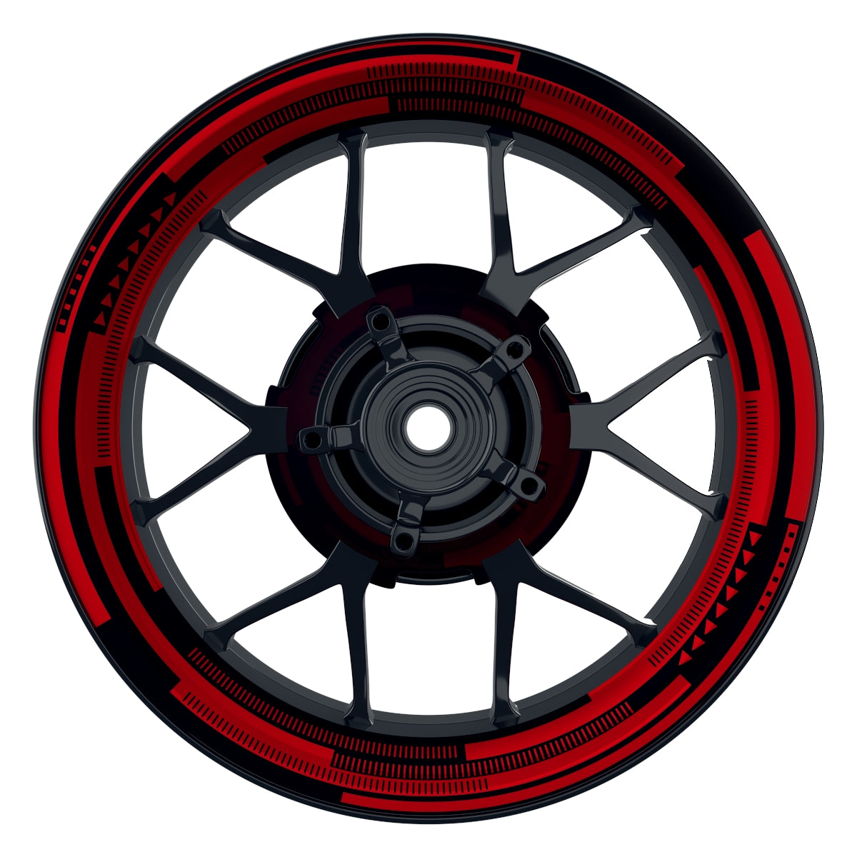 Felgenaufkleber Cybertech schwarz Wheelsticker Premium rot