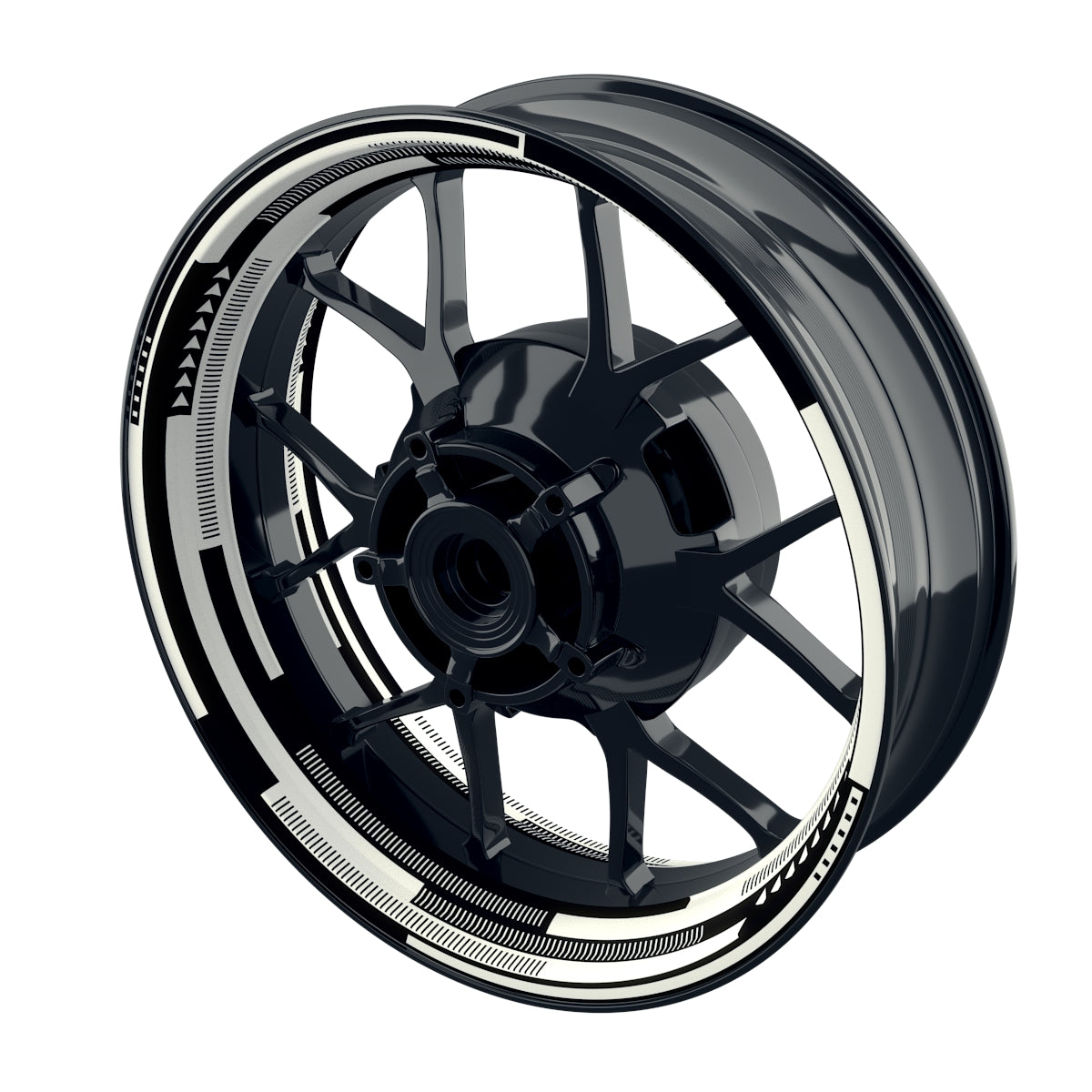 Felgenaufkleber Cybertech schwarz Wheelsticker Premium geteilt weiss