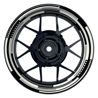 Felgenaufkleber Cybertech schwarz Wheelsticker Premium geteilt weiss