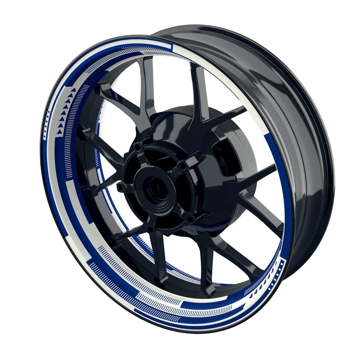 Felgenaufkleber Cybertech weiss Wheelsticker Premium geteilt blau