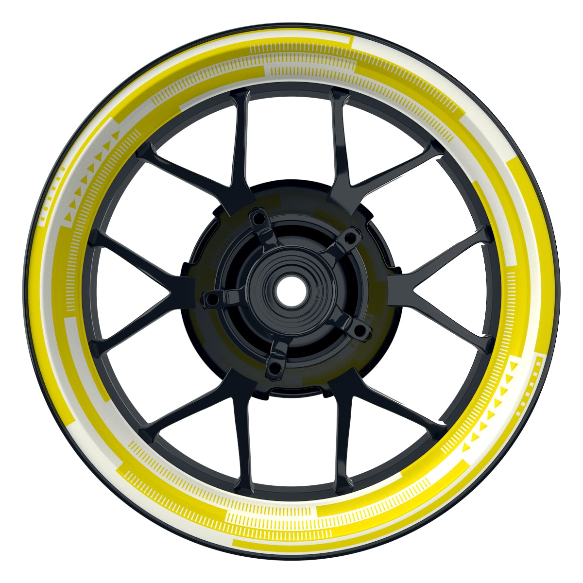 Felgenaufkleber Cybertech weiss Wheelsticker Premium geteilt gelb