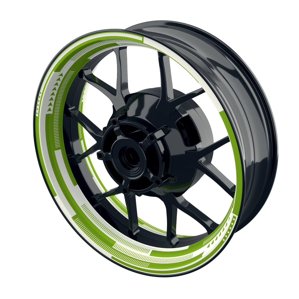 Felgenaufkleber Cybertech weiss Wheelsticker Premium geteilt grün