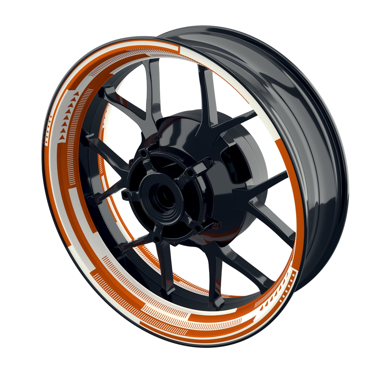 Felgenaufkleber Cybertech weiss Wheelsticker Premium geteilt orange