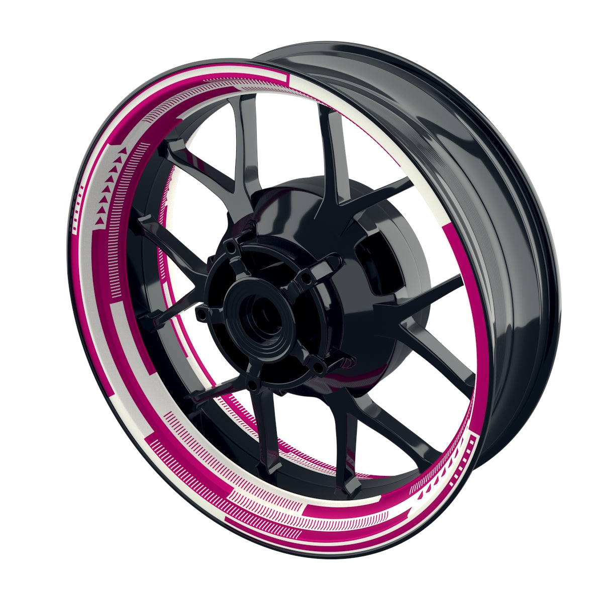 Felgenaufkleber Cybertech weiss Wheelsticker Premium geteilt pink