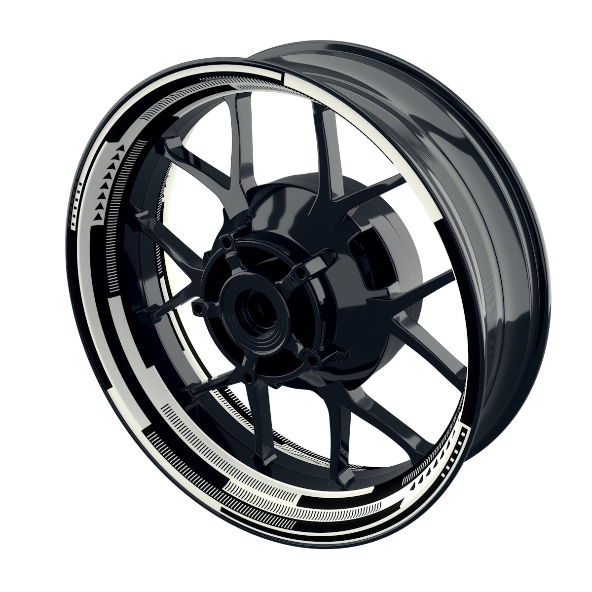 Felgenaufkleber Cybertech weiss Wheelsticker Premium geteilt schwarz