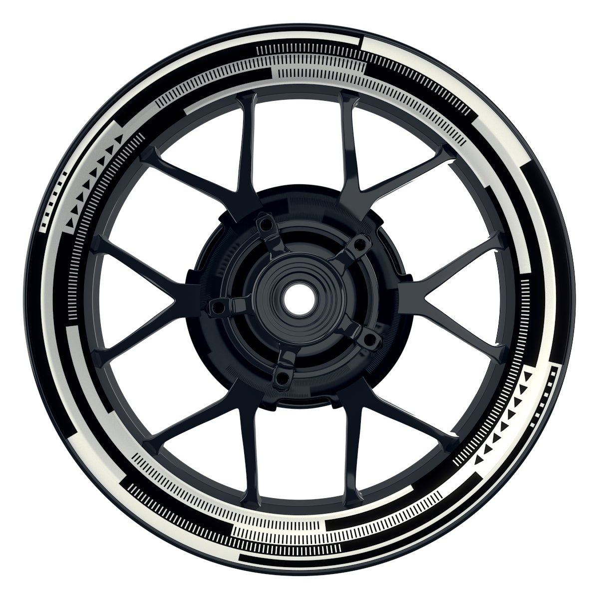 Felgenaufkleber Cybertech weiss Wheelsticker Premium geteilt schwarz