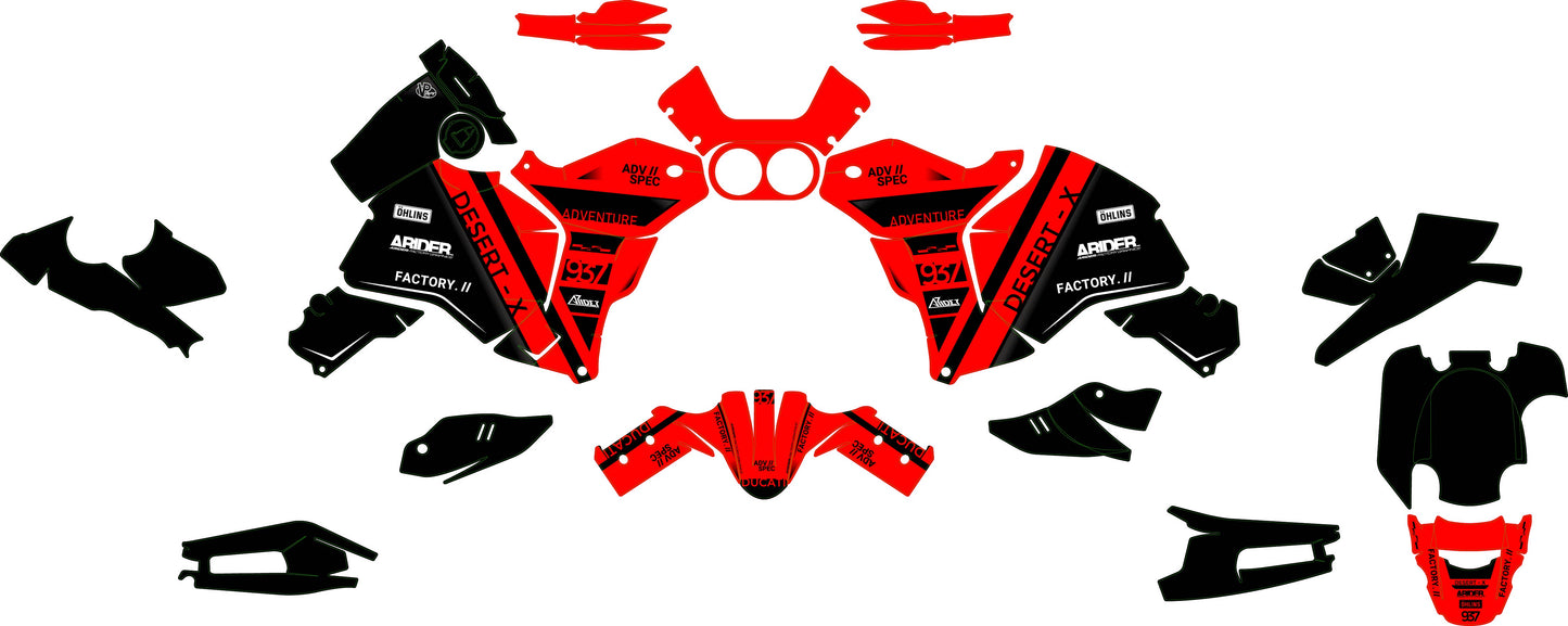 Graphics Kit suitable for Ducati DesertX - Adventure Edition
