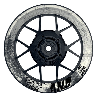 Felgenaufkleber Dontquit Premium geteilt weiss