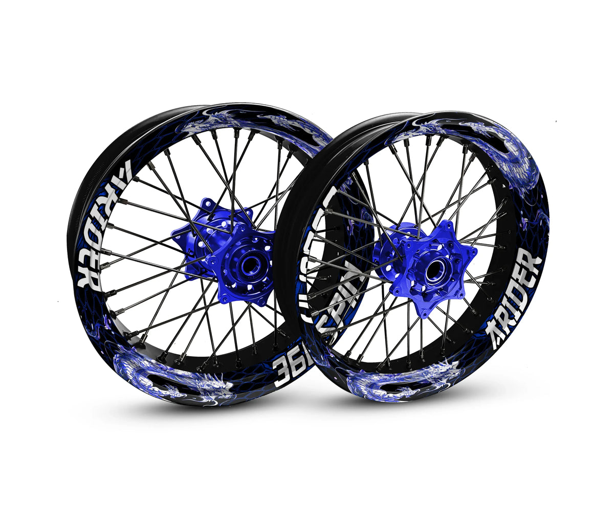 Motorrad Felgenaufkleber - 360° Spin - Dragon Edition - Arider