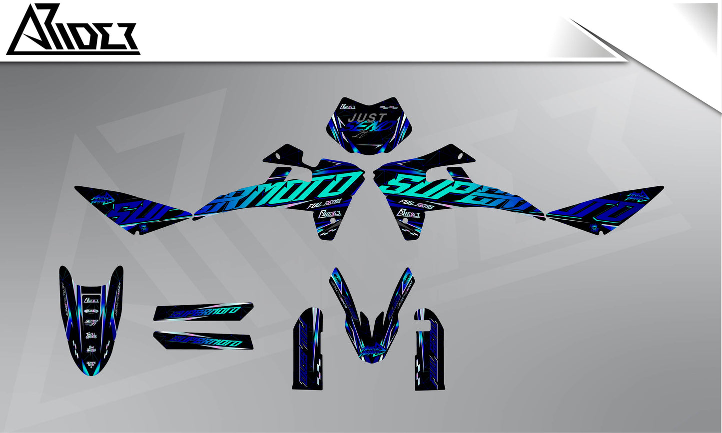 Graphics Kit suitable for Fantic XMF 50 / 125 - Glitch Edition