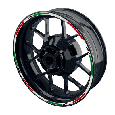 Felgenrandaufkleber Italia Tricolor weiss