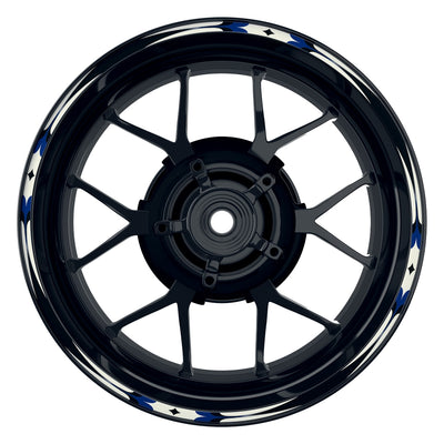 Felgenrandaufkleber Mirror schwarz blau Frontansicht