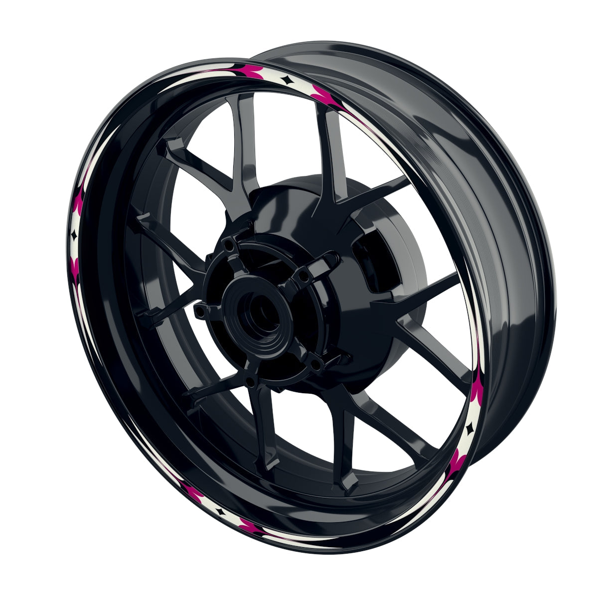 Felgenrandaufkleber Mirror schwarz pink
