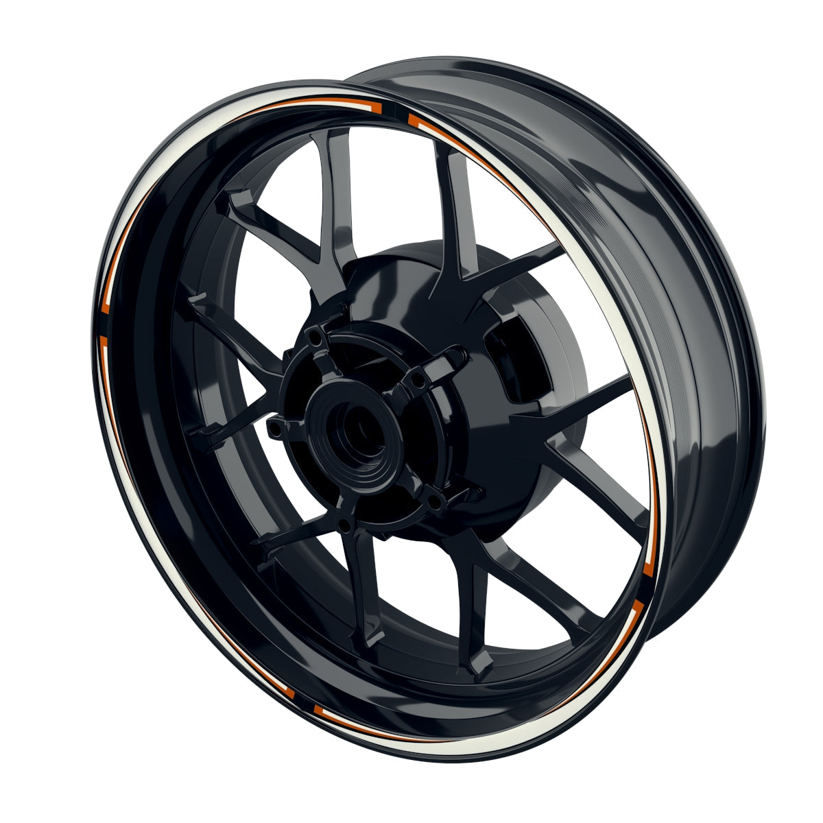 Felgenrandaufkleber Saber weiss orange