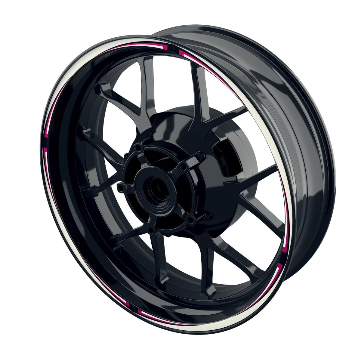 Felgenrandaufkleber Saber weiss pink