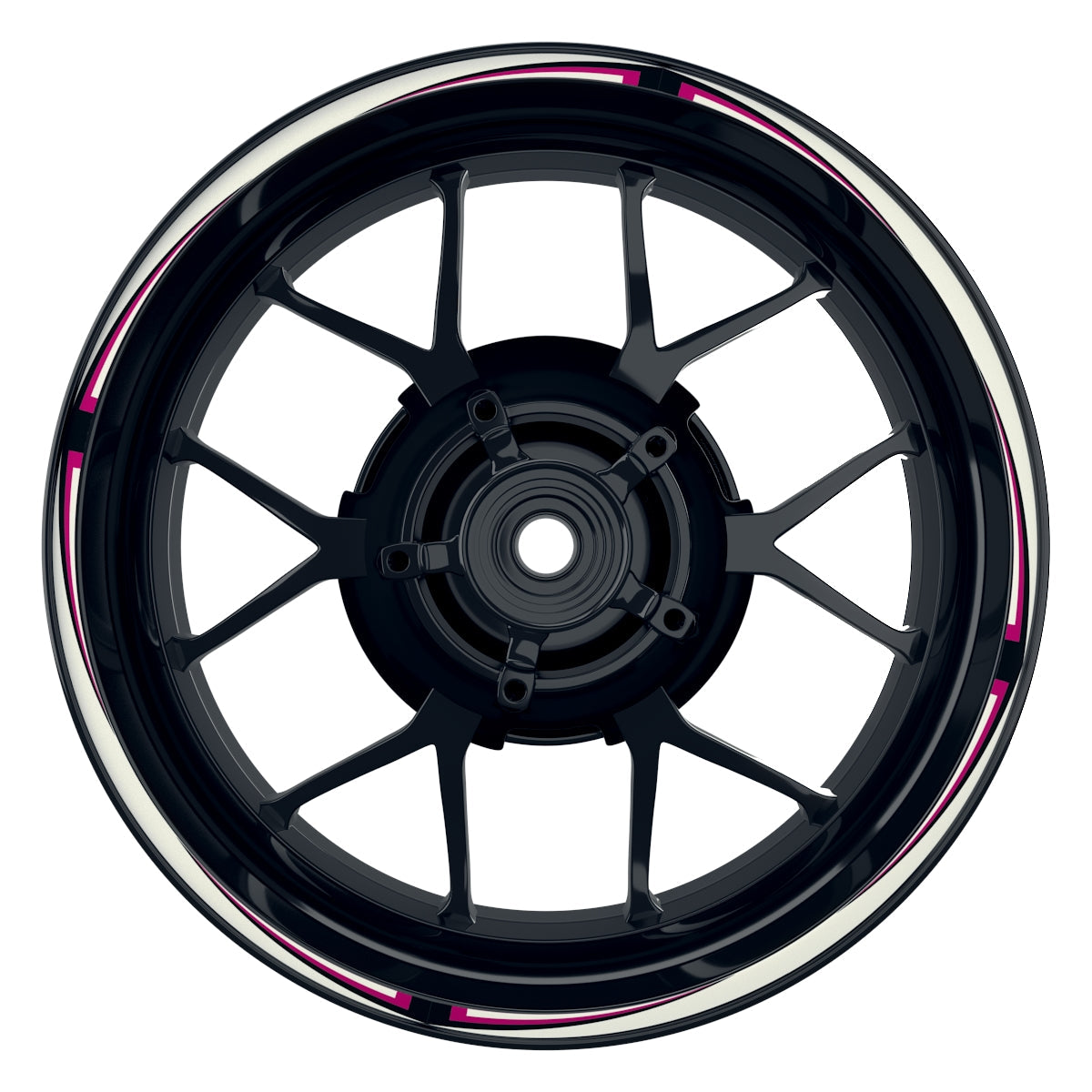 Felgenrandaufkleber Saber weiss pink Frontansicht