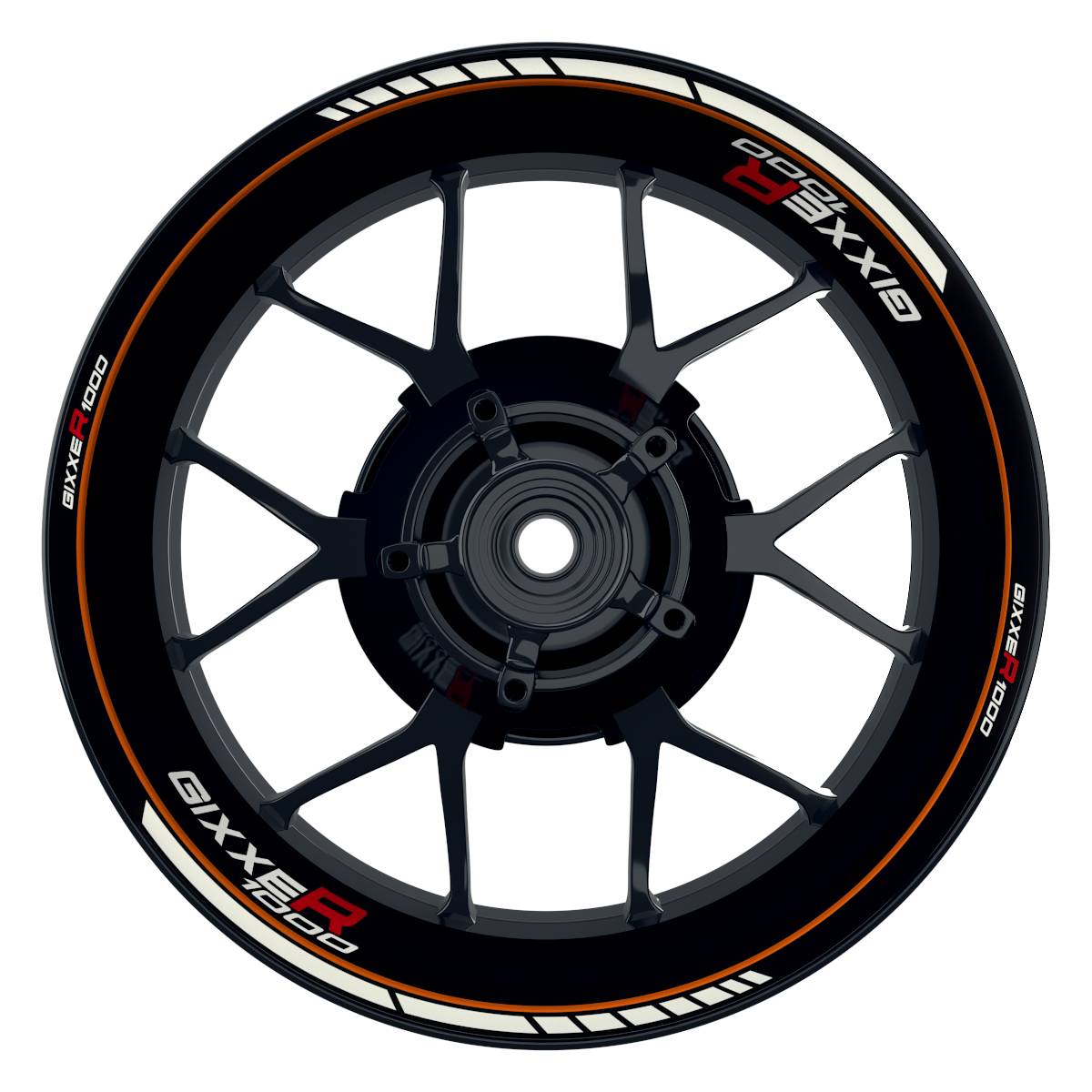 Suzuki GSXR 1000 Felgenaufkleber Gixxer 1000 Clean Wheelsticker Premium orange