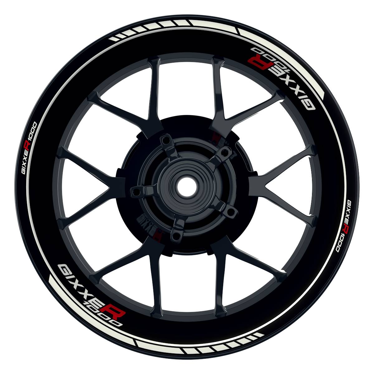 Suzuki GSXR 1000 Felgenaufkleber Gixxer 1000 Clean Wheelsticker Premium weiss