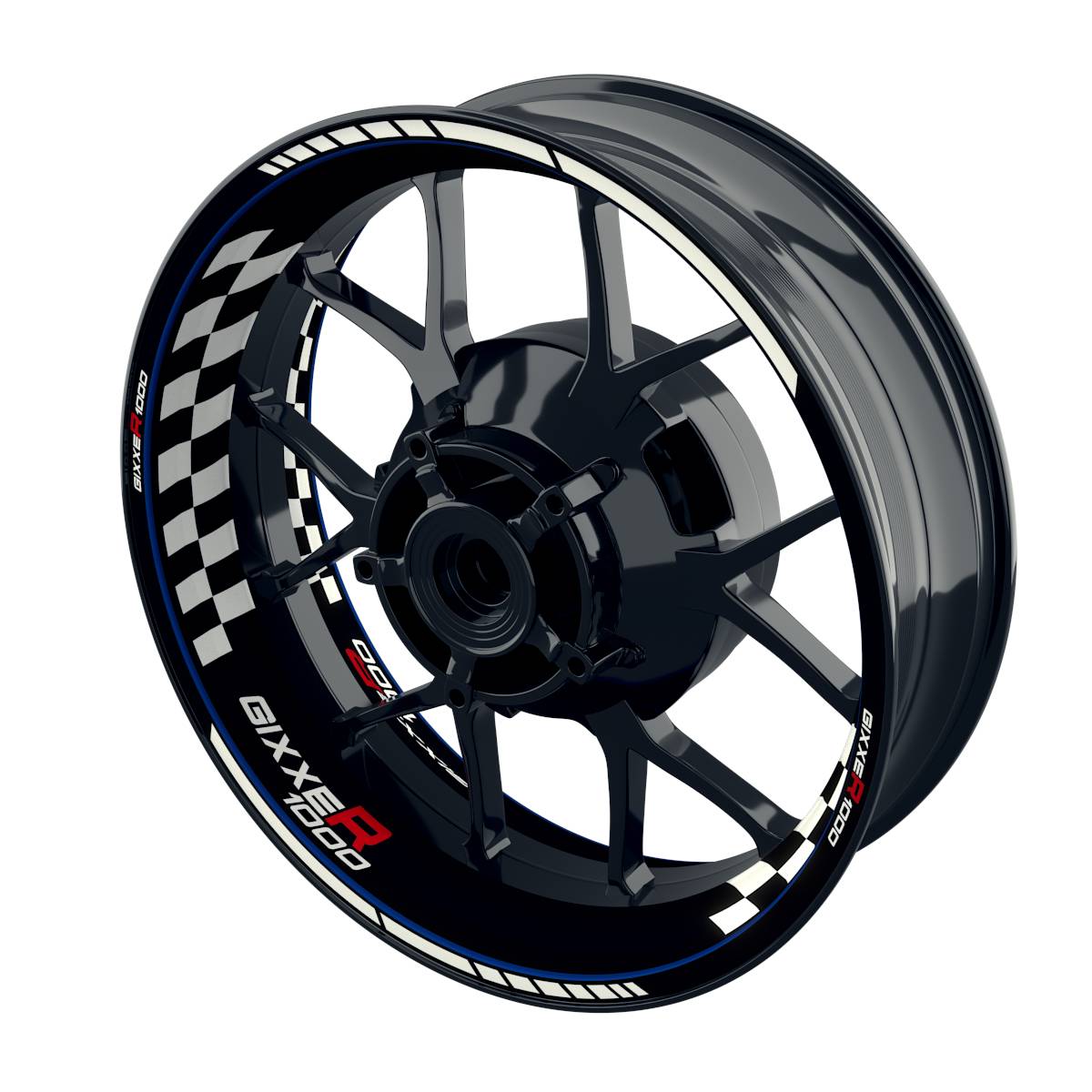 Suzuki GSXR 1000 Felgenaufkleber Gixxer 1000 Grid Wheelsticker Premium blau