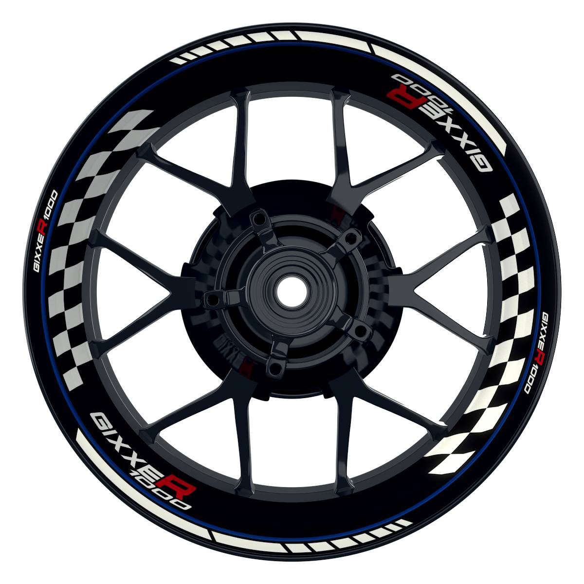Suzuki GSXR 1000 Felgenaufkleber Gixxer 1000 Grid Wheelsticker Premium blau