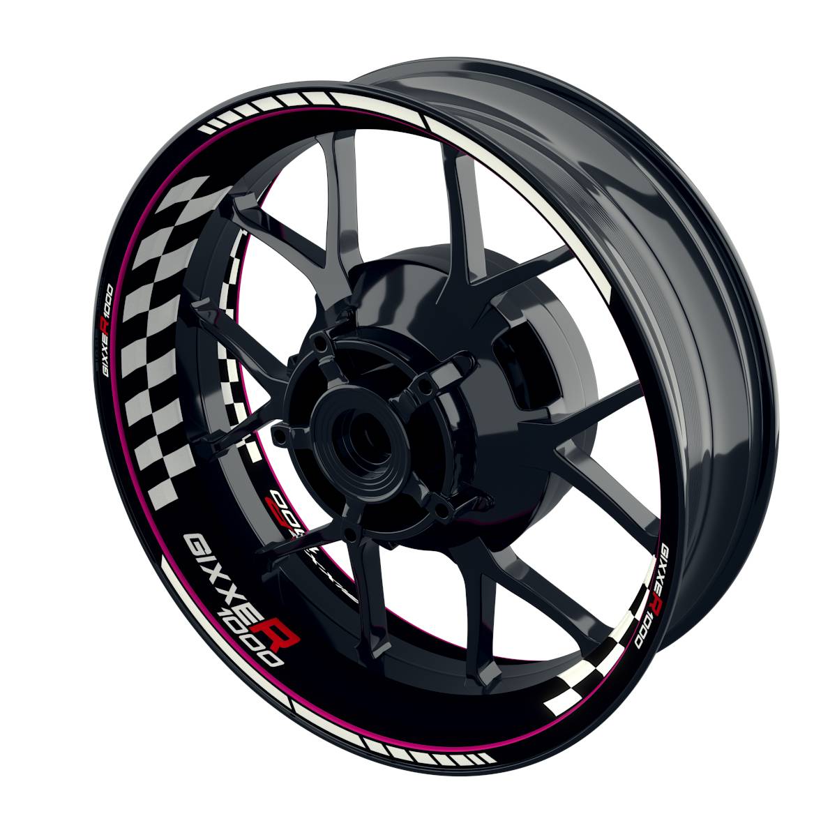 Suzuki GSXR 1000 Felgenaufkleber Gixxer 1000 Grid Wheelsticker Premium pink