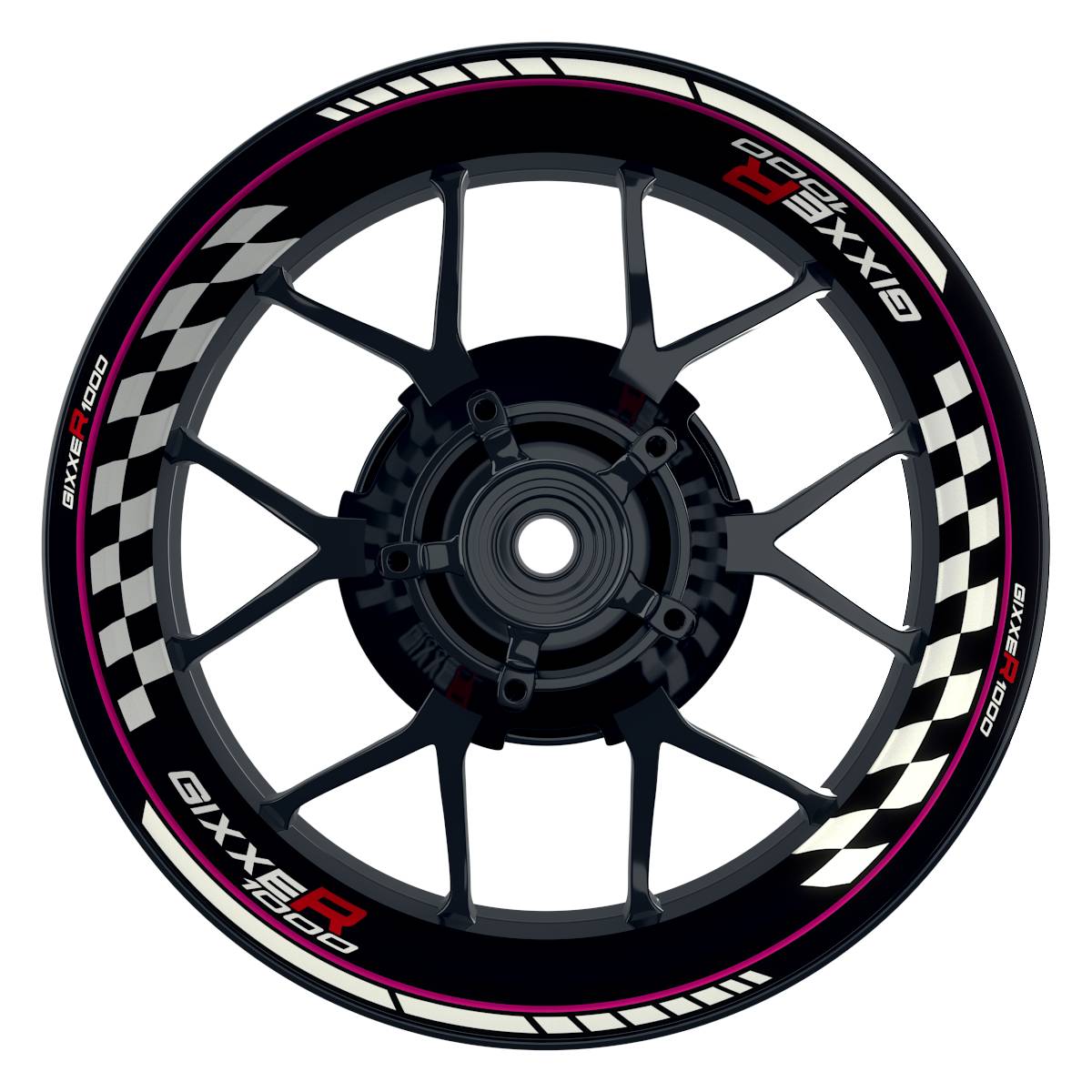 Suzuki GSXR 1000 Felgenaufkleber Gixxer 1000 Grid Wheelsticker Premium pink