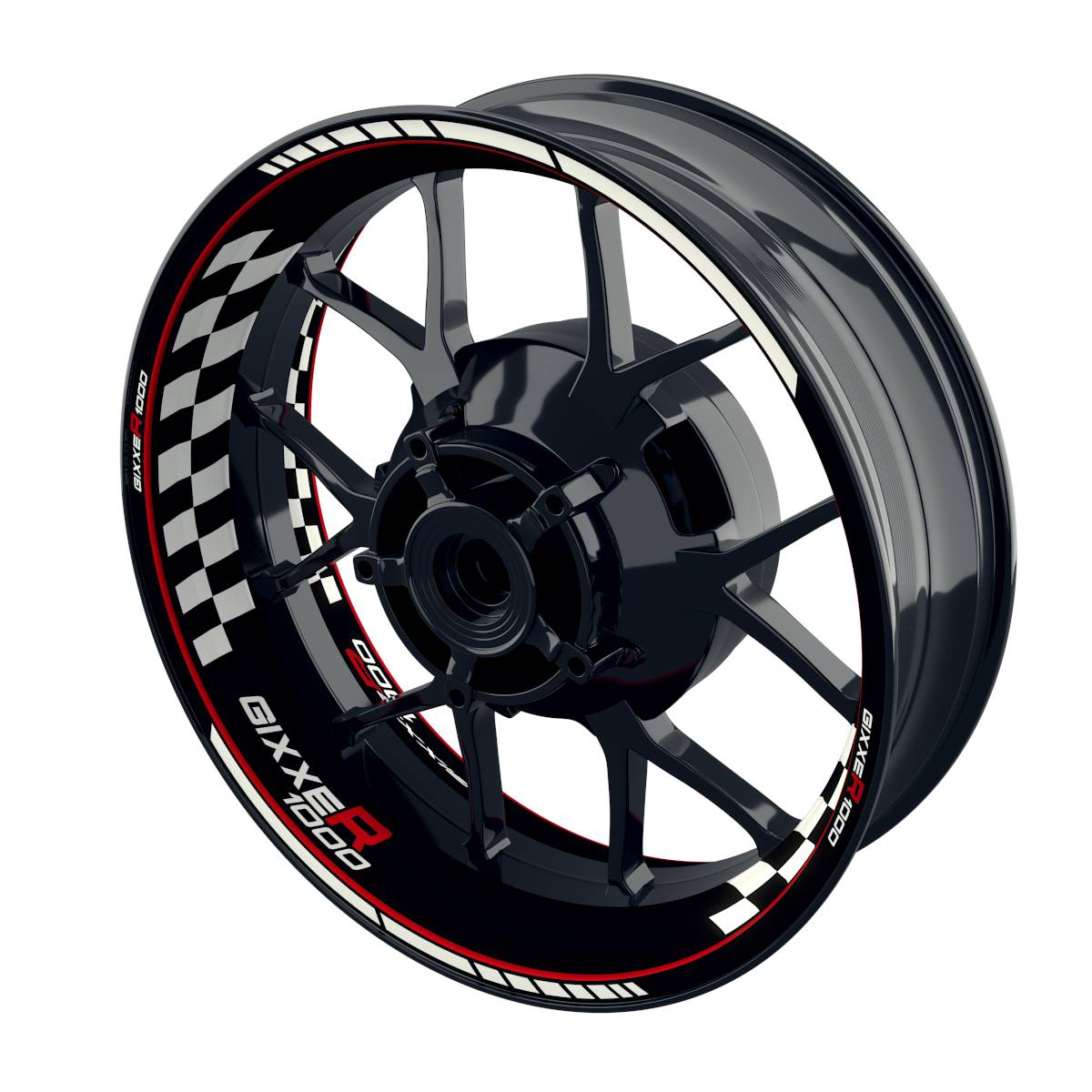 Suzuki GSXR 1000 Felgenaufkleber Gixxer 1000 Grid Wheelsticker Premium rot