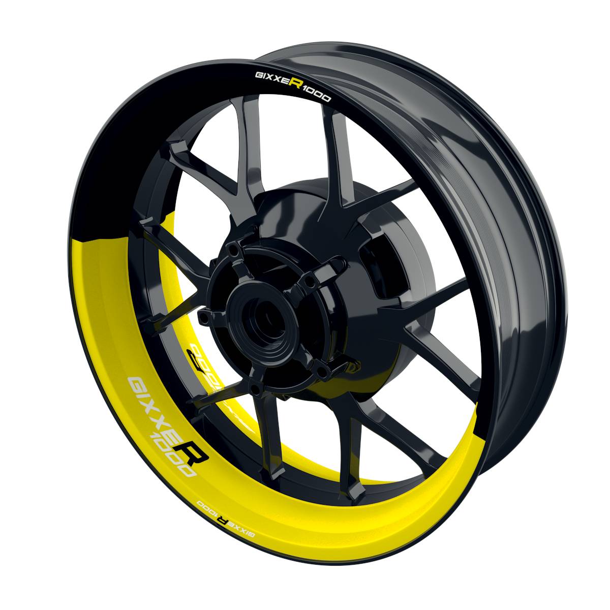 Suzuki GSXR 1000 Felgenaufkleber Gixxer 1000 halb halb Wheelsticker Premium gelb