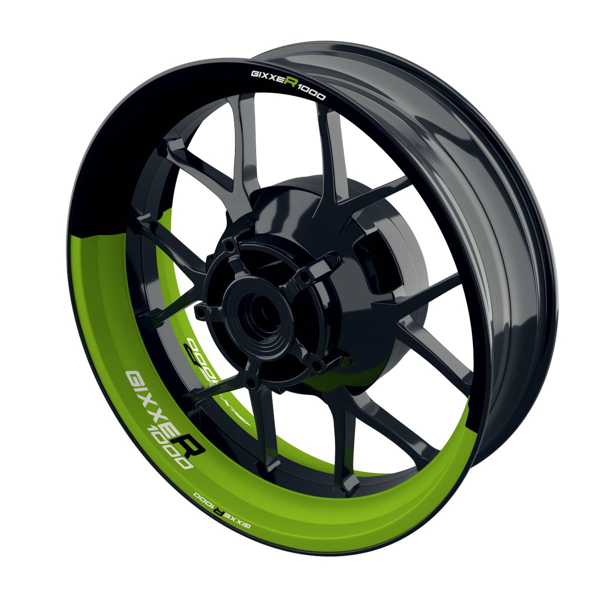 Suzuki GSXR 1000 Felgenaufkleber Gixxer 1000 halb halb Wheelsticker Premium grün