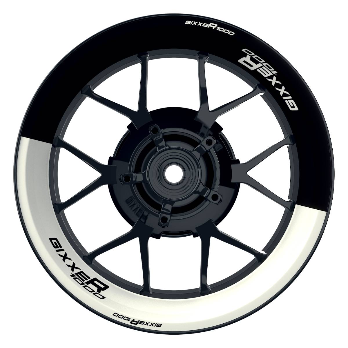Suzuki GSXR 1000 Felgenaufkleber Gixxer 1000 halb halb Wheelsticker Premium weiss