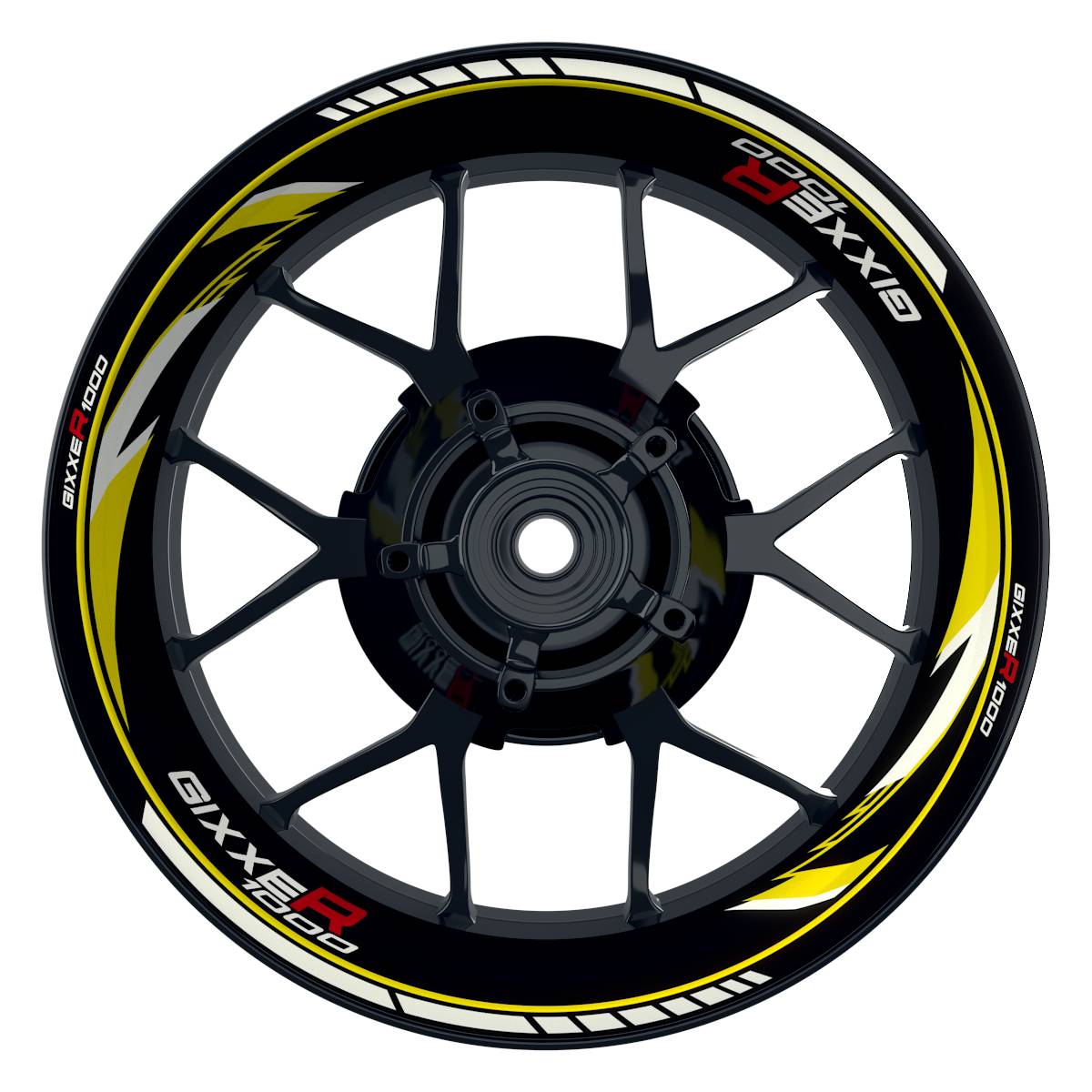 Suzuki GSXR 1000 Felgenaufkleber Gixxer 1000 Razor Wheelsticker Premium gelb