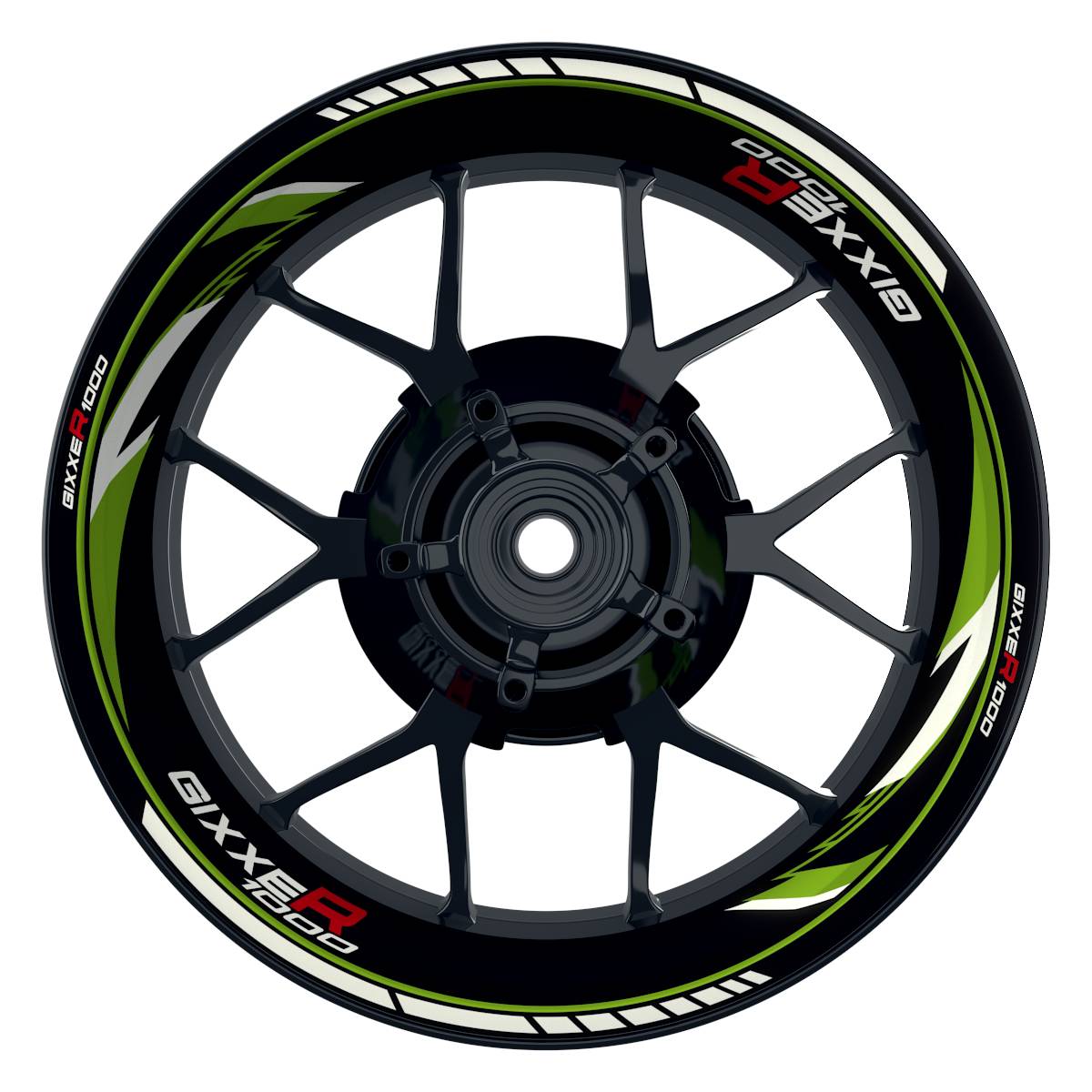 Suzuki GSXR 1000 Felgenaufkleber Gixxer 1000 Razor Wheelsticker Premium grün